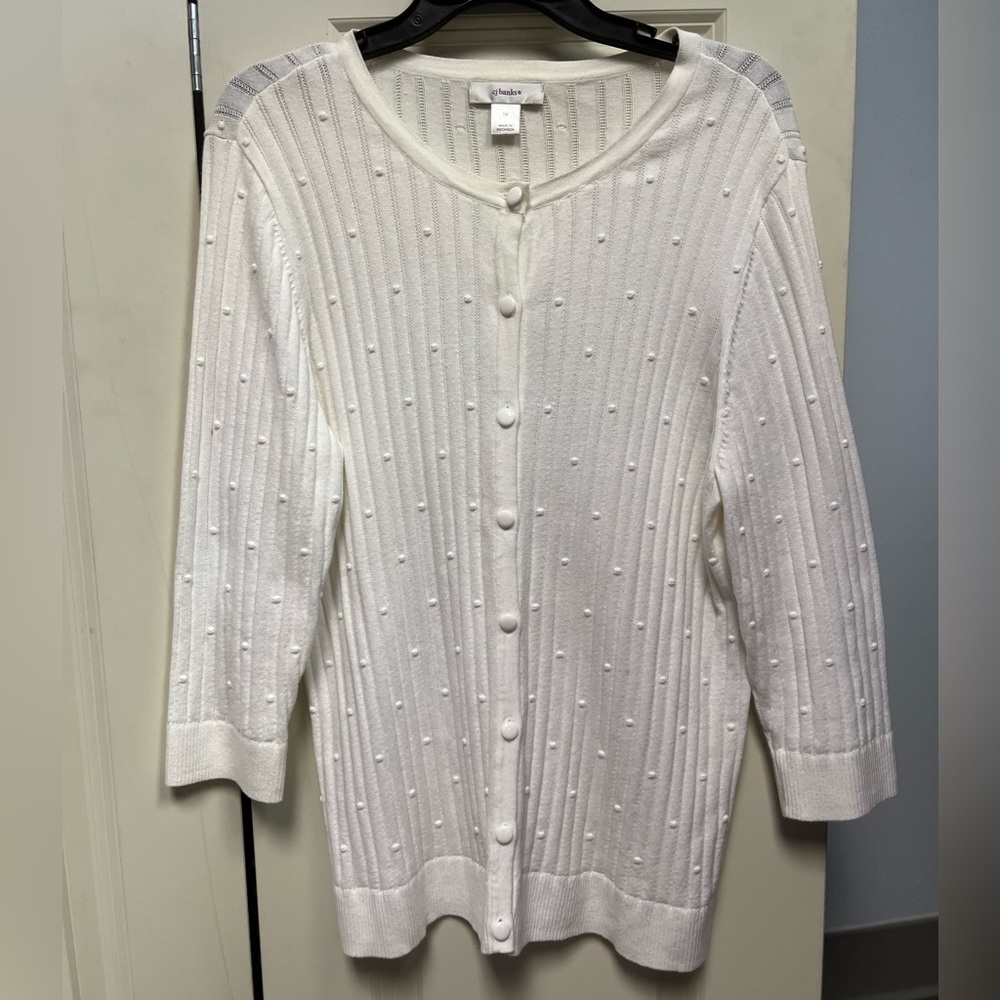 🚨CLEARANCE 0124-18 CJ Banks, white, button down top